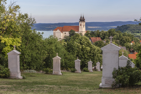 Benedictine Abbey on the Tihany peninsula. Balaton. Hungaryのeditorial素材