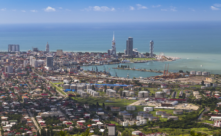 Cityscape overlooking the city of Batumi and the Black Sea. Georgiaの写真素材