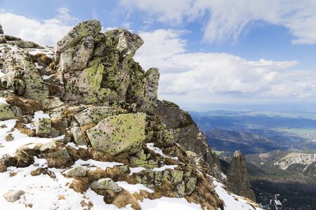 The top of the Kasprowy Wierch mountain at a ski resort in Zakopane, Poland.
