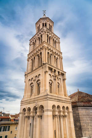 Cathedral of Saint Domnius' bell tower in Split, Croatiaのeditorial素材