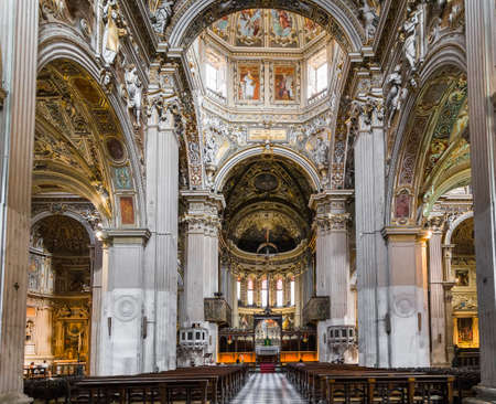 Italy, Bergamo - 31 Agusta, 2015: Interior of the Cathedral of Santa Maria Maggioreのeditorial素材