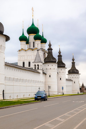 Russia, Rostov the Great - Rostov Kremlin, entrance gate towers, Gate Church of St. St. John the...