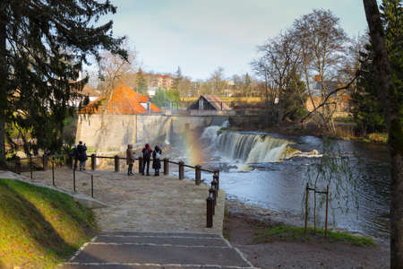 Estonia, Tallinn - Keila Waterfall ( Keila juga) is a waterfall in Northern Estonia on Keila River, an observation deck on the river bank with walking tricks.の写真素材