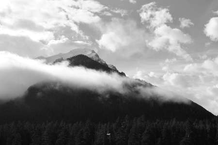 Cloud on top of a mountain in Arkhyz  の写真素材
