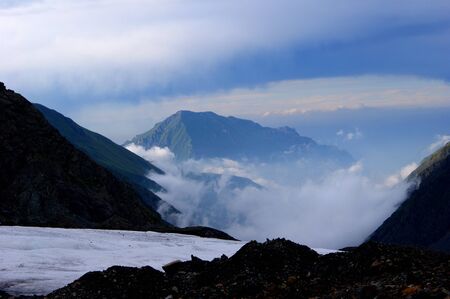 Sunset in the mountains of North Ossetia   Caucasus, Russia    の写真素材
