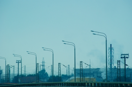 Industrial zone the city of Rostov-on-Don  Smog の写真素材