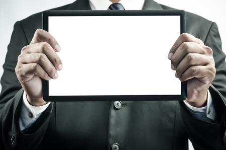 Businessman holding a tabletの写真素材