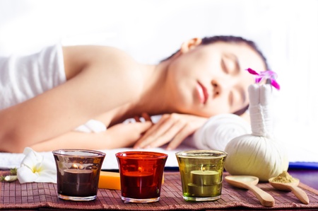 Young woman  massage in spa の写真素材