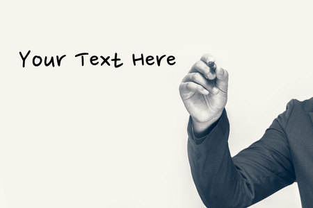 Sepia Toned image of Hand writingの写真素材