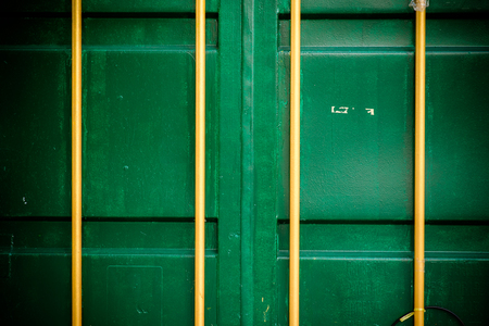 Green cargo container box background with filter effectの写真素材