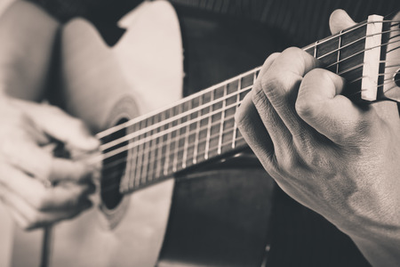 Musician playing guitar