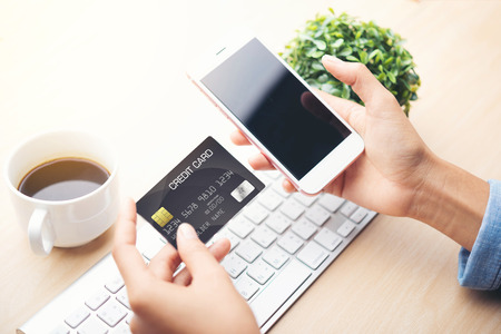 mobile payment ,online shopping conceptの写真素材