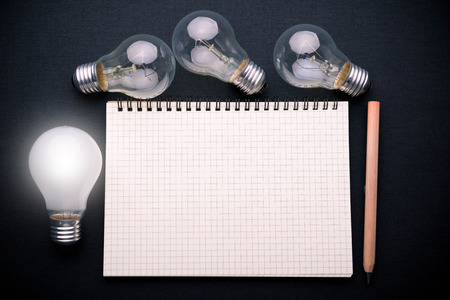 book and light bulb, business education concept.の写真素材