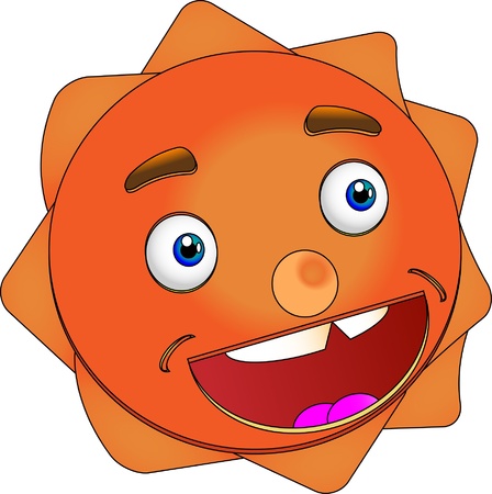 Smiling Sun Vector Illustrationのイラスト素材