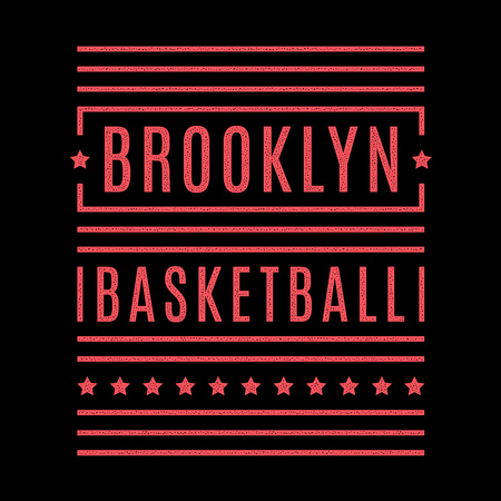 Vintage print. Modern retro banner. Retro colors. District of New York. Basketball. Brooklyn.のイラスト素材
