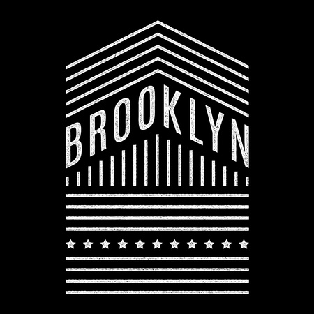 Brooklyn. Striped vintage poster. Vintage white grunge banner. Design for t-shirt.のイラスト素材