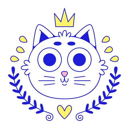 Cute kitty head.のイラスト素材