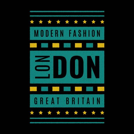 London. Great Britain. Retro geometric print. Authentic poster. Vintage banner. Modern fashion.のイラスト素材