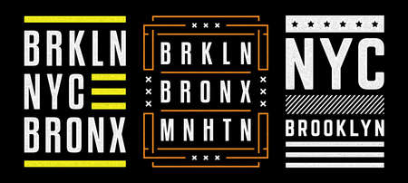Vector retro illustration on the theme of Brooklyn. Urban. Modern. Stylized vintage grunge white typography, t-shirt graphics, poster, print.のイラスト素材