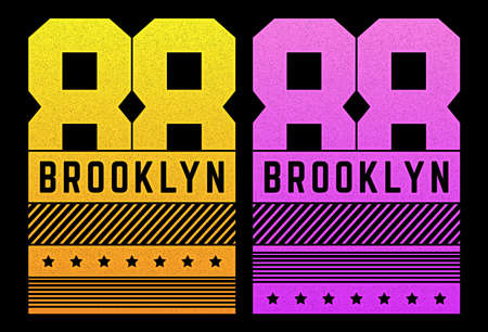 Vector retro illustration on the theme of Brooklyn. Urban. Modern. Stylized vintage grunge...