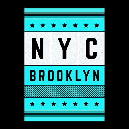 Vector retro illustration on the theme of Brooklyn. Urban. Modern. Stylized vintage grunge striped, poster, print.のイラスト素材
