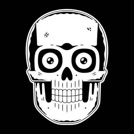 Funny skull. Modern logo. Retro skull dude.のイラスト素材