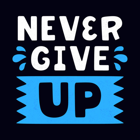 Never give up. Vintage lettering. Retro vector typography.のイラスト素材