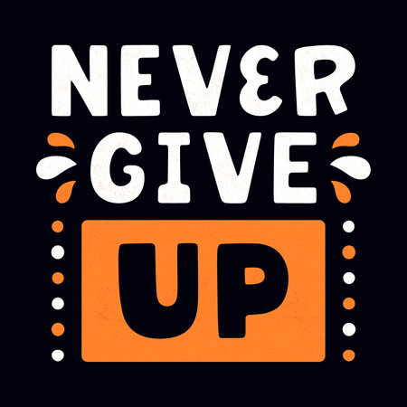Never give up. Vintage lettering. Retro vector typography.のイラスト素材