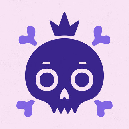 Funny skull. Modern logo. Retro skull dude Vintage skeleton.のイラスト素材