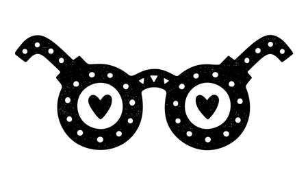Hand-drawn glasses retro print. Vector illustrationのイラスト素材