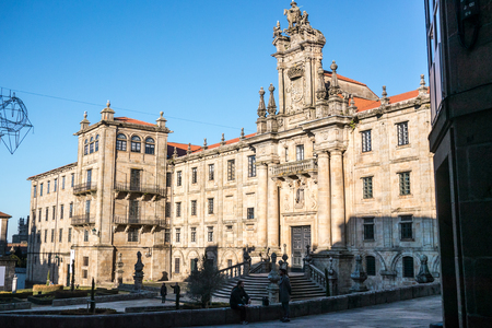 Santiago de Compostela, Spain - December 15, 2013 - University of Santiago de Compostela, Building of Solcial Work studiesのeditorial素材