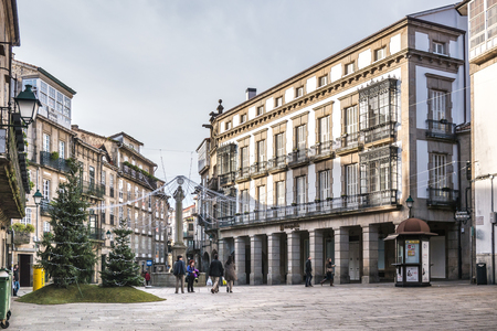 Santiago de Compostela, Spain - December 14, 2013 - View of the beautiful Cervantes Square in Santiago de Compostelaのeditorial素材