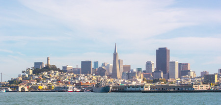 san Francisco, USA - October 1, 2013 - View of the San Francisco skyline panoramaのeditorial素材