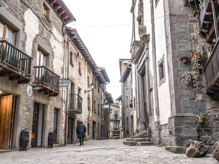 RUPIT, SPAIN - JANUARY 25, 2015: Rupit is a typical catalonian village in the county of Osona, Catalonia, Spain.のeditorial素材