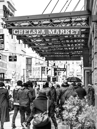 NEW YORK, USA - January 3, 2015: Chelsea Market on 9th avenue. The market has a number of eateries and food outlets.のeditorial素材