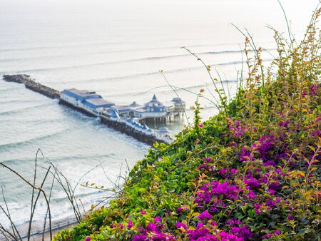 Views of the Pacific sea from the Lima Costa Verdeの写真素材