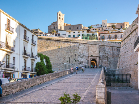 IBIZA, SPAIN - MAY 23, 2015. Entry to the Ibiza old town, called Dalt Vila.のeditorial素材
