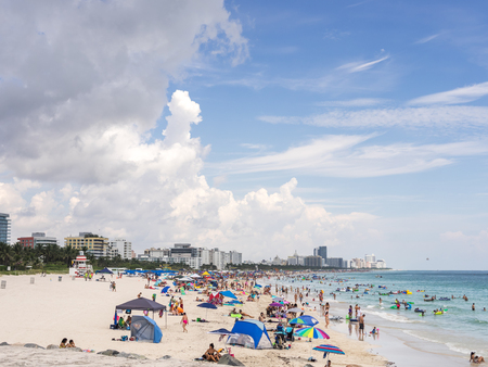 MIAMI, USA - SEPTEMBER 5, 2015. South Beach is a neighborhood of Miami Beach, Florida.のeditorial素材