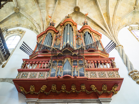 Coimbra, Portugal - July 10, 2017: View of the old Santa Cruz church organのeditorial素材