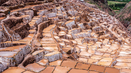 Views of the Salinas (salt ponds) of Maras, near Cusco, Peru