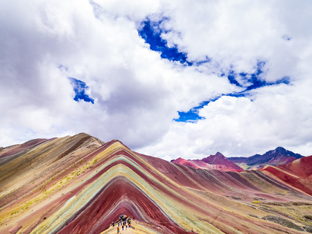 Vinicunca, Peru. Views from the peak of the Vinicunca mountain (Rainbow mountain)の写真素材