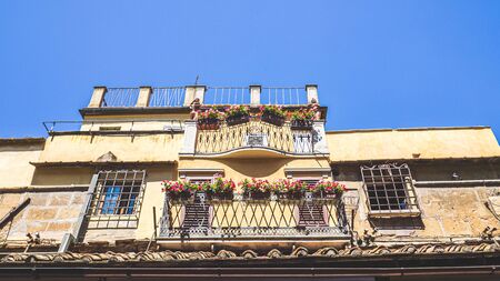 Old balconies of the Ponte Vecchioのeditorial素材