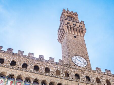 View of  the The tower of the Palazzo Vecchio in Firenzeのeditorial素材