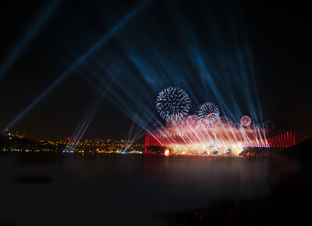 Istanbul Bogazi havayi fisek show.の写真素材