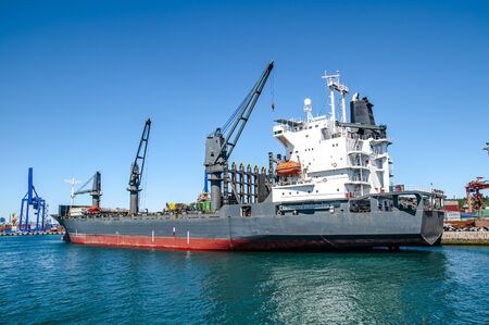 Cargo ships on the Bosphorus Channel and marmara sea in Istanbul Turkey.の写真素材