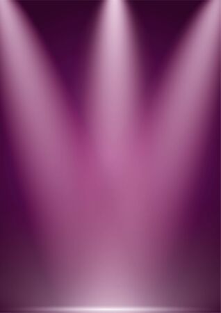 Background with red velvet curtain and hand. Vector illustration