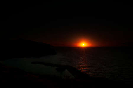 Beautiful sunset on the beach and sea.の写真素材