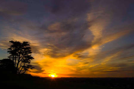 Sunset from North Shore, Auckland, New Zealand.の写真素材
