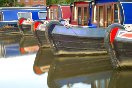Canal boats at Etruria, Stoke-on-Trentの写真素材
