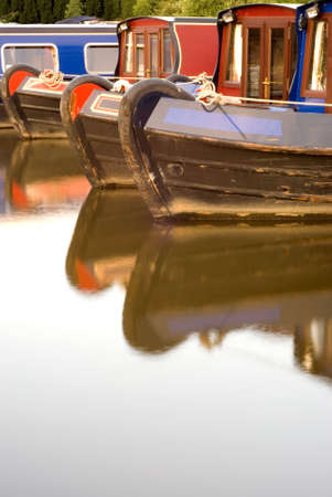 Canal boats at Etruria, Stoke-on-Trentの写真素材